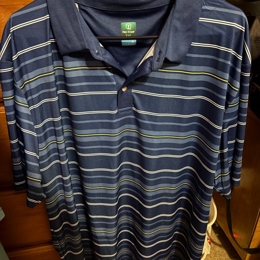 Blue Striped Men's Polo Shirt